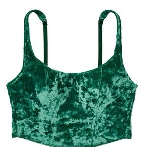 Victoria’s Secret Pink Velvety Lightly Lined Corset Top - Garnet Green M
